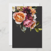 ムーディバーエレガントグンディ&ピンクフローラ誕生日 招待状 (裏面)