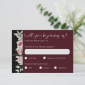 ムーディバーガンディダーク結婚フローラ 出欠カード (スタンド正面)