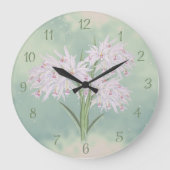 ムーディパステルウォーターカラーランズウォールクロック ラージ壁時計 (正面)