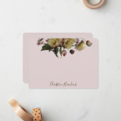 ムーディパーソナライズされたーエレガントワイルドフラワーフローラ赤面 ノートカード (正面/裏面インサイチュ)