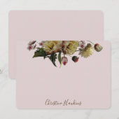 ムーディパーソナライズされたーエレガントワイルドフラワーフローラ赤面 ノートカード (正面/裏面)