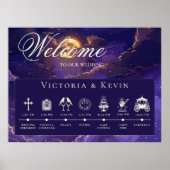 ムーディパープルと金ゴールドムーンライトクラウドのイベント順 ポスター (正面)