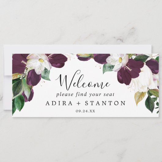 ムーディパープルぶら下がったの座席表のウェルカムヘッダー (裏面)