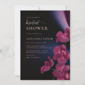 ムーディパープルオーキッドエレガントモダンブライダルシャワー 招待状 (正面)