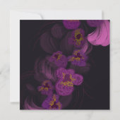 ムーディパープルオーキンス花びらプロセッコブライダルシャワー 招待状 (裏面)