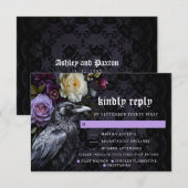 ムーディパープルゴシックガーデンクロウ | 食事のオプション 出欠カード (正面/裏面)