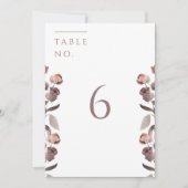 ムーディパープルバラ結婚のテーブル番号記号 招待状 (正面)