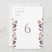 ムーディパープルバラ結婚のテーブル番号記号 招待状 (裏面)