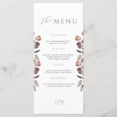 ムーディパープルバラ結婚のディナーメニューカード メニュー (正面)