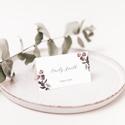 ムーディパープルバラ結婚折り畳み座席表 プレイスカード