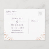 ムーディパープルバラ金ゴールド書の日付を保存 案内ポストカード (裏面)