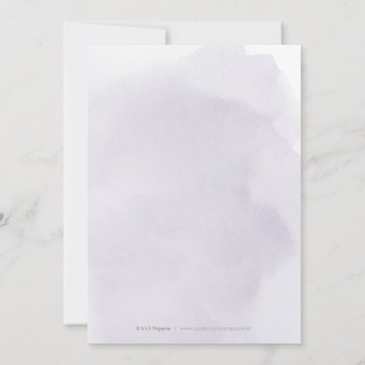 ムーディパープルバラ金ゴールド書道はまだ行う 招待状 (裏面)