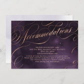 ムーディパープルバラ金ゴールド書道宿泊施設 エンクロージャーカード (正面/裏面)