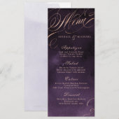 ムーディパープルバラ金ゴールド結婚書道のメニュー メニュー (正面/裏面)