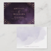 ムーディパープルバラ金ゴールド結婚書道の挿入 エンクロージャーカード (正面/裏面)