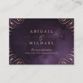 ムーディパープルバラ金ゴールド結婚書道の挿入 エンクロージャーカード (正面)