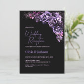 ムーディパープルフローラウェディングレセプション 招待状 (スタンド正面)