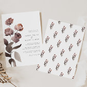 ムーディパープルフローラ秋ウィンターウェディング招待状 招待状