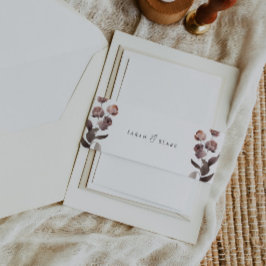 ムーディパープルフローラ結婚式の招待ベリーバンド 招待状ベリーバンド