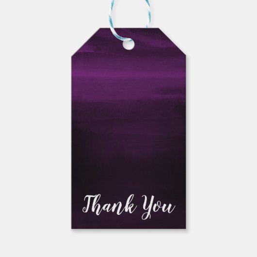 ムーディパープルモダンプラム水カラーシックエレガント ギフトタグ (正面)