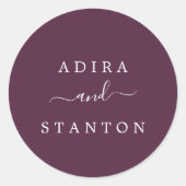 ムーディパープル結婚ズ封筒用シール ラウンドシール (正面)