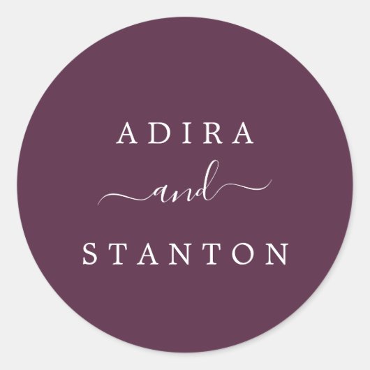 ムーディパープル結婚ズ封筒用シール ラウンドシール (正面)