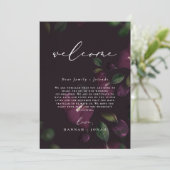 ムーディパープル結婚式 プログラムウェルカムカード 招待状 (スタンド正面)