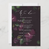 ムーディパープル結婚式 プログラムウェルカムカード 招待状 (裏面)