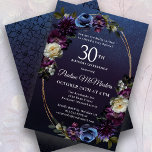 ムーディパープル花30th誕生日パーティー 招待状<br><div class="desc">洗練されたムーディなダークパープルバラとワイルドフラワーはシックなフローラデザインを作成。白と青のポップは視覚的な興味と深さを加える。果実と果実は硫化物デザインに加わる。一緒に、彼ら飾は数々のエレガント、ストランドの楕円形の金ゴールドフレーム。招待バックは微妙な幾何学的なヴィンテージパターンを持っている。この30回目の誕生日の招待は、ムーディパープルのフローラコレクションの一部である。招待スイートの作成に使用できるテンプレートユニークと、ウェルカムシンボルや象徴、パーティー用品、装飾のテンプレートが含まれている。</div>