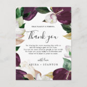 ムーディパープル開花ありがとう披露宴カード ポストカード (正面)