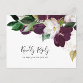 ムーディパープル開花の曲リクエストRSVPポストカード インビテーションポストカード (正面)