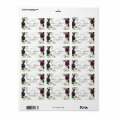 ムーディパープル開花ウェディングRSVP住所 シール (フルシート)