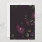 ムーディパープル開花グランジ結婚ズ 招待状 (裏面)