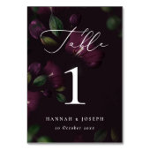 ムーディパープル開花ゴシック結婚書道 テーブルナンバー (正面)
