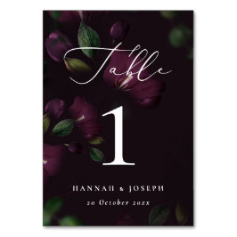 ムーディパープル開花ゴシック結婚書道 テーブルナンバー