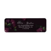 ムーディパープル開花パターン差出人住所ラベル ラベル (正面)