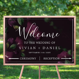 ムーディパープル開花パターン矢印ようこそ ポスター