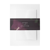 ムーディパープル開花ブラックパタ結婚ーン 招待状ベリーバンド (正面例)