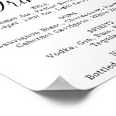 ムーディパープル開花結婚ズのドリンクのメニュー記号 ポスター (角)