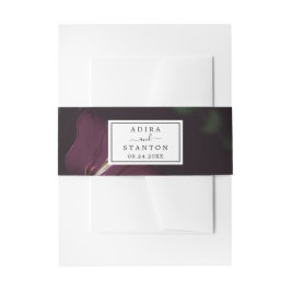 ムーディパープル開花結婚パターン 招待状ベリーバンド