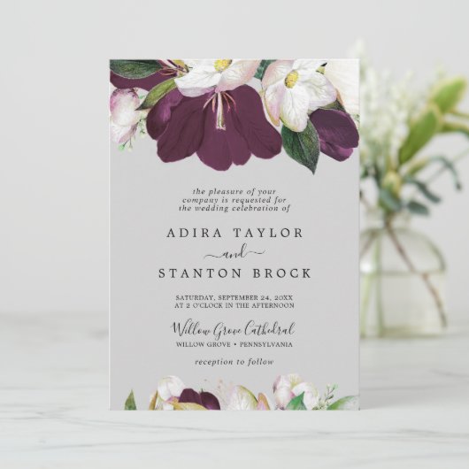 ムーディパープル開花 |グレーフォーマル結婚ズ 招待状 (スタンド正面)