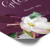 ムーディパープル開花 プラムカードとギフトのサイン ポスター (角)