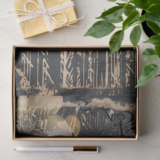 ムーディピンクとホワイトのフローラポピー 薄葉紙 (ギフト)