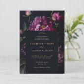 ムーディピンク牡丹モダンヴィンテージエレガントな結婚式 招待状 (スタンド正面)