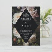 ムーディピーニーバラフローラ結婚式招待状 招待状 (スタンド正面)