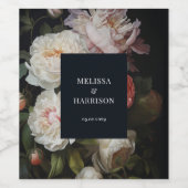 ムーディピーニーパインタリー結婚フローラワインラベル ワインラベル (シングルラベル)