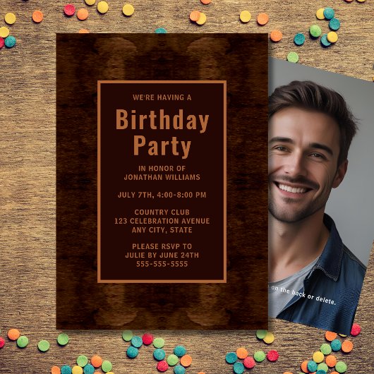 ムーディフォト誕生日パーティーの招待を編集可能 招待状