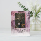 ムーディフラワーパープルハート結合スクリプトw写真 案内ポストカード (スタンド正面)