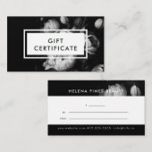 ムーディフラワーブラック&ホワイトギフト券 名刺 (正面/裏面)