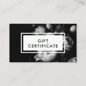 ムーディフラワーブラック&ホワイトギフト券 名刺 (正面)